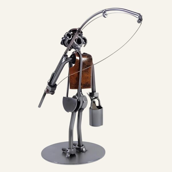 Figurine pêcheur en métal - Cadeau pour un pêcheur