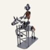 Figurine cavalier en métal avec son cheval
