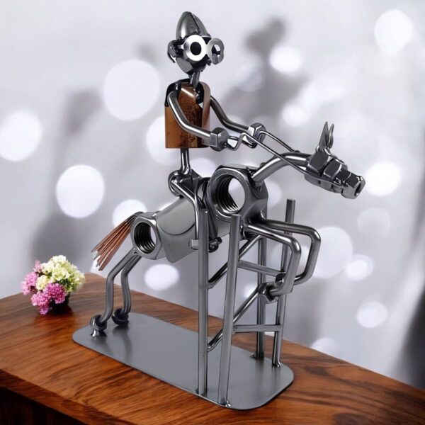 Figurine cavalier en métal avec son cheval