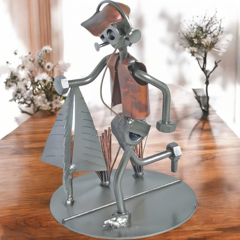 Figurine Moto En Métal - Sculpture Artisanale 6,3 Pouces - Décoration Bar - 1 Pièce