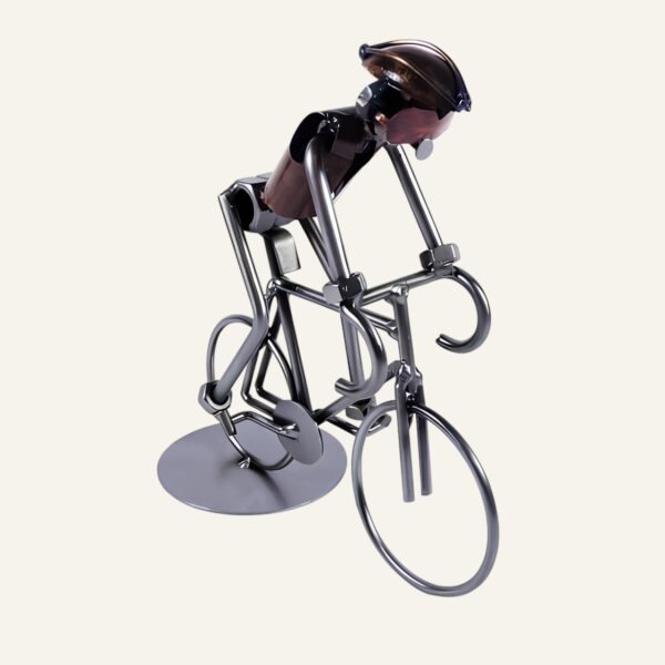 Figurine cycliste métal