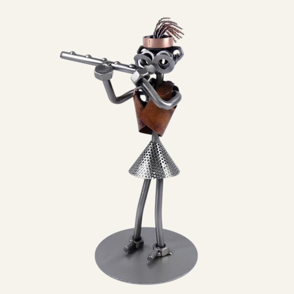 Cadeau pour flûtiste - Figurine en métal flûtiste femme