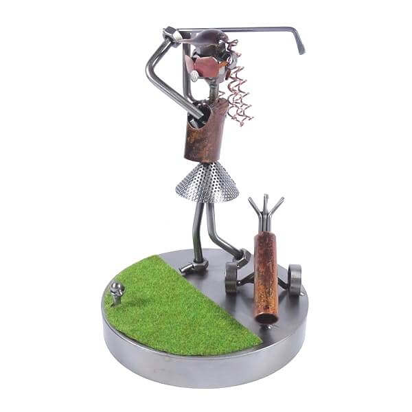 Figurine golfeuse au swing