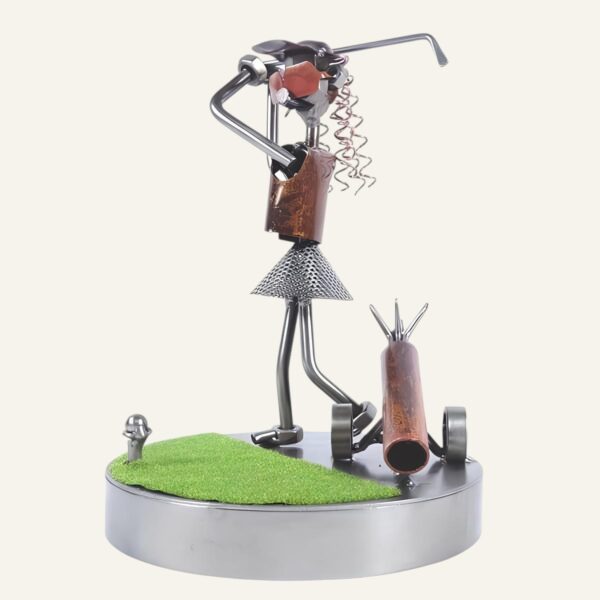Figurine golfeuse en métal