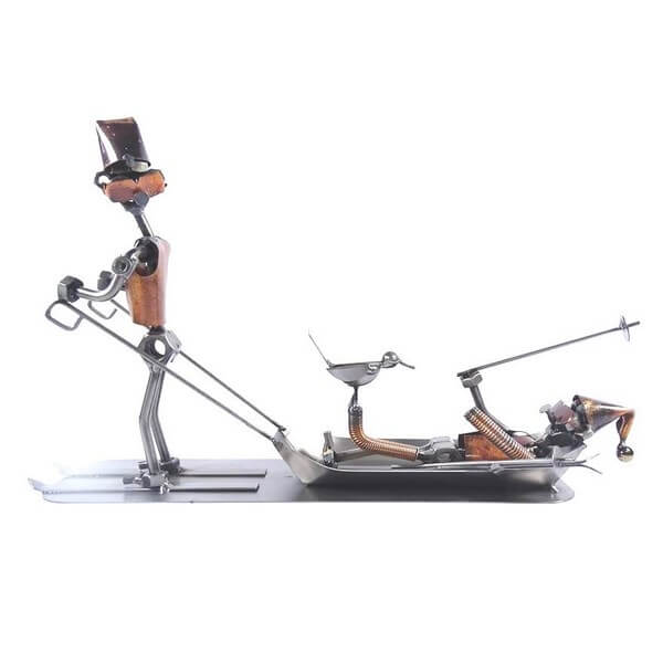 Cadeau humoristique ski - Figurine skieur blessé