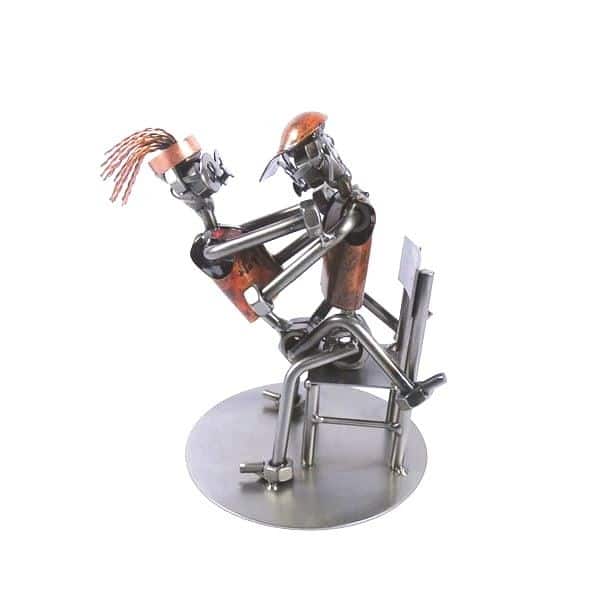 Figurine métal couple sur une chaise - Cadeau sexy