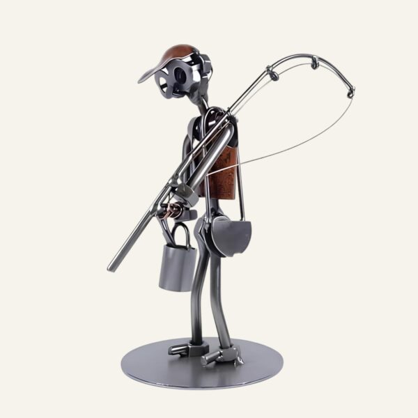 Figurine pêcheur en métal - Cadeau pour un pêcheur