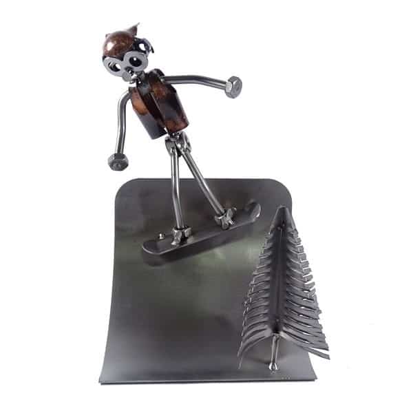 Figurine métal snowboard