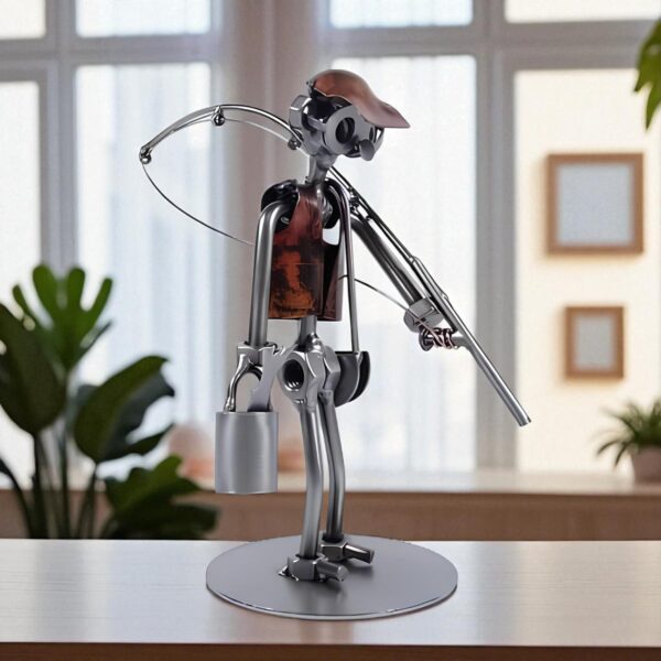 Figurine pêcheur en métal - Cadeau pour un pêcheur