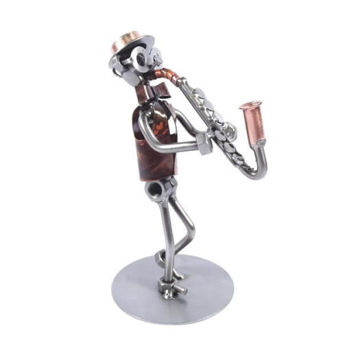 Figurine saxophoniste en métal