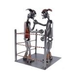 2 Figurines CBG Mignot Boxeurs - Plomb Peint - Fabrication Française