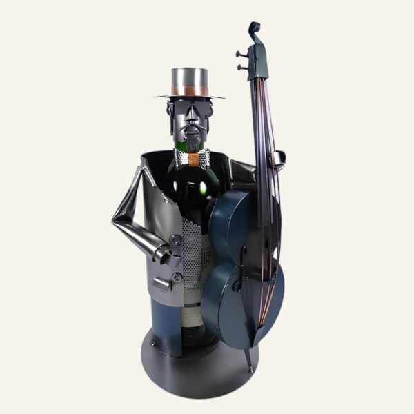 Porte-bouteille contrebasse en métal - Cadeau contrebassiste