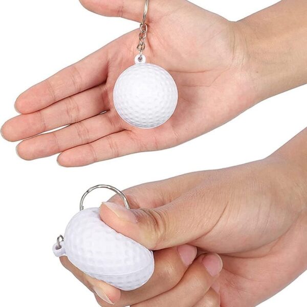 Porte-clés balle de golf antistress blanc
