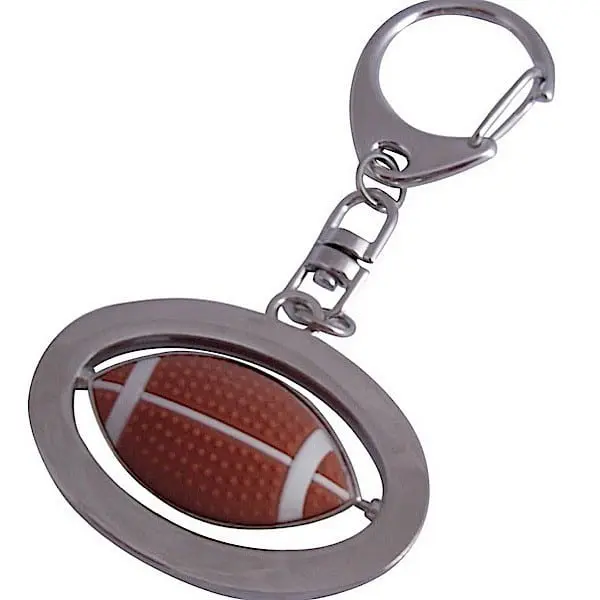 Porte-clés Football 3D Rotatif Sportigo - Cadeau Pour Fan De Foot - Argenté - 2
