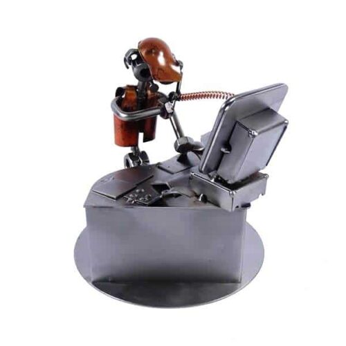 Figurine Caricature De Banquier – Résine Multicolore, Collection CM BNP Poste