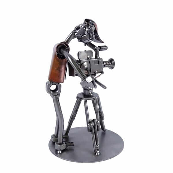 Figurine cameraman en métal