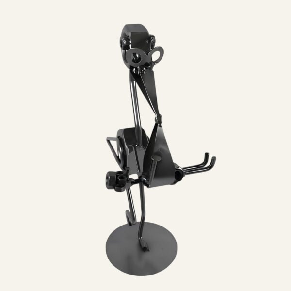 Figurine cigogne avec bébé en métal