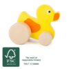 Jouet à Pousser Canard En Bois - PlanToys - Avec Bruit Realiste Pour Bébès Dès 1 An