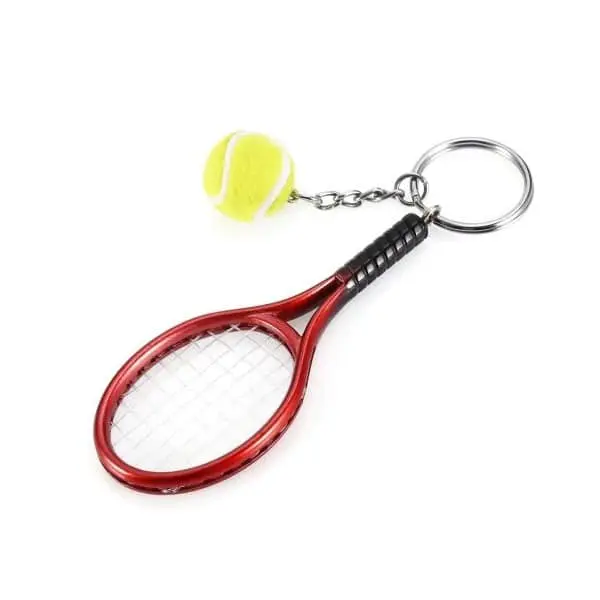 Porte-clés raquette Tennis rouge