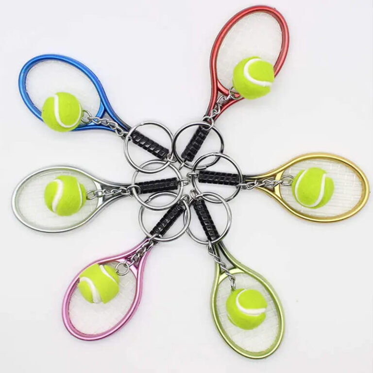 Lot de 4 PORTE CLES *RAQUETTE TENNIS