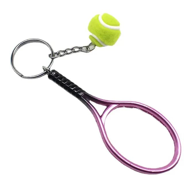 Porte-clés Raquette De Tennis - Lot De 6 Mini Pendentifs Avec Balle, Plastique ABS Coloré, Pour Fans De Sport - 3