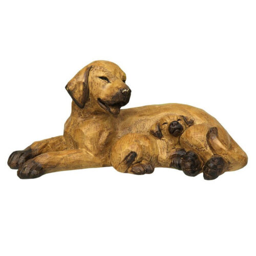 Statue chien polyrésine marron