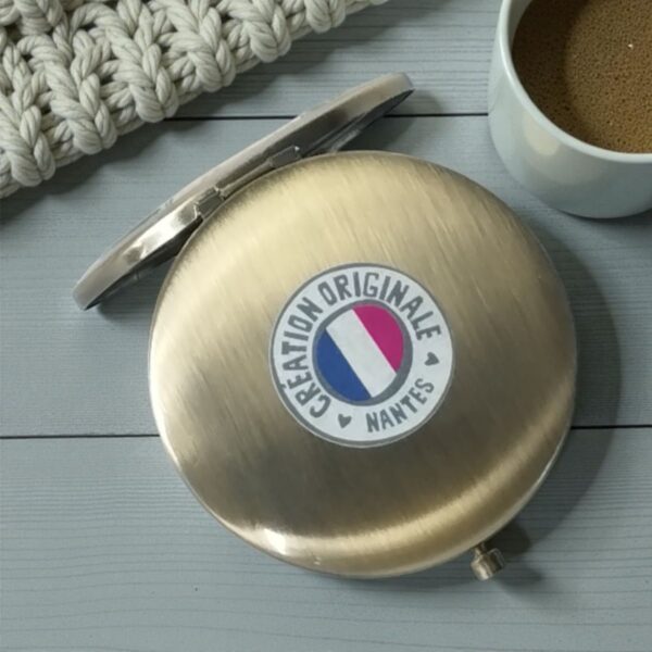 Miroir de poche de maquillage grossissant couleur bronze
