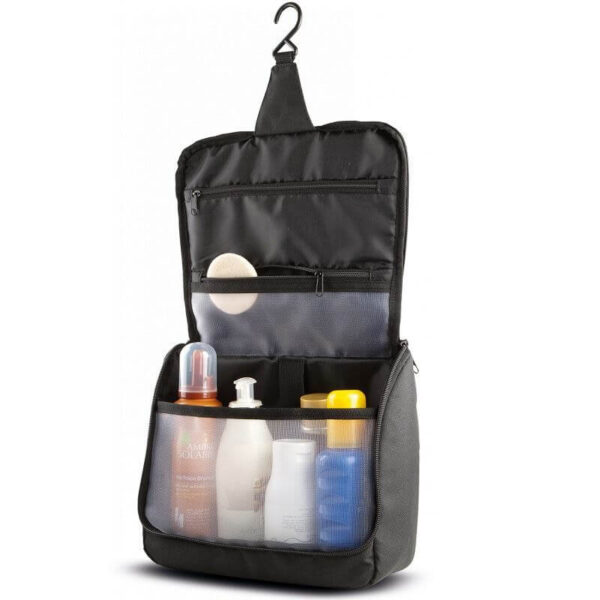 Trousse de toilette homme noir zippée avec poignée