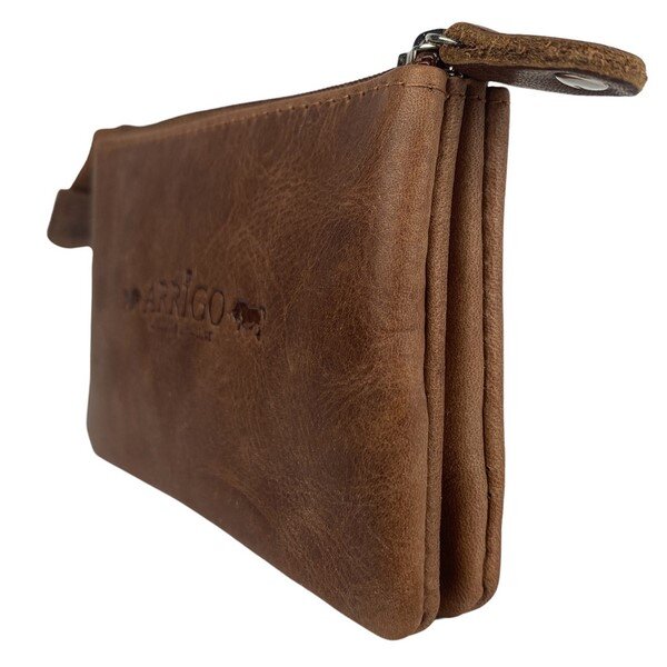 Porte-monnaie en cuir cognac