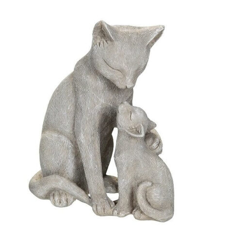 Statue de chat avec chatons résine