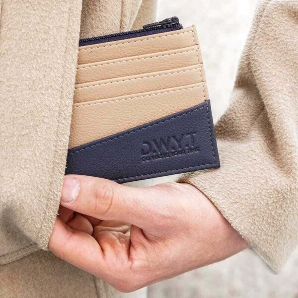 Porte-monnaie - Beige et Bleu - RFID