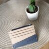 Porte-monnaie - Beige et Bleu - RFID
