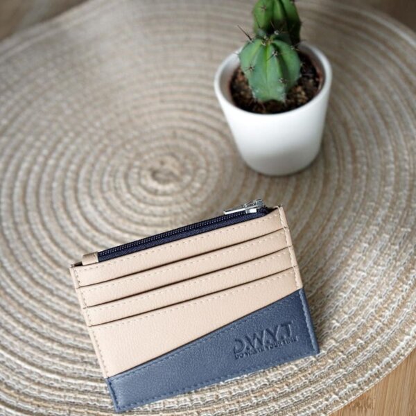 Porte-monnaie - Beige et Bleu - RFID