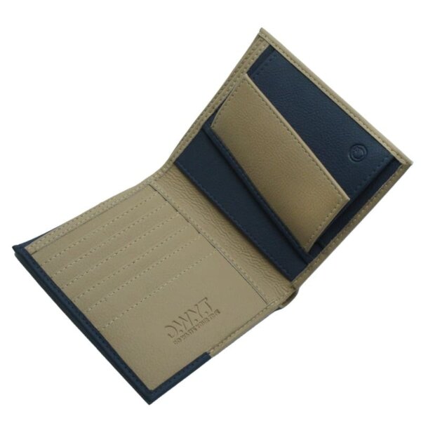 Portefeuille homme - Cuir de pomme - Beige/Bleu - RFID
