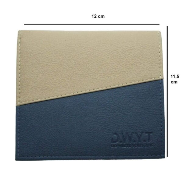 Portefeuille homme - Cuir de pomme - Beige/Bleu - RFID