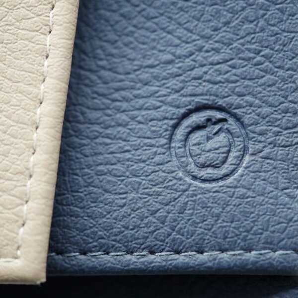Portefeuille homme - Cuir de pomme - Beige/Bleu - RFIDcuir - Cadeau original homme