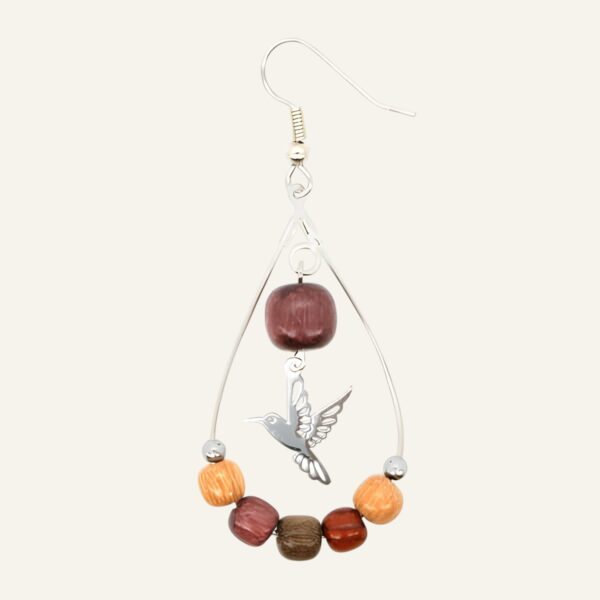 Boucles d'oreilles colibri en bois Serrenna
