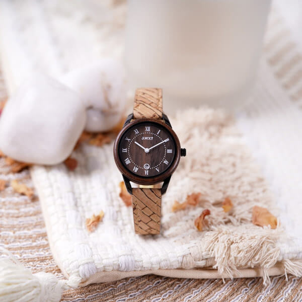 Montre Femme en Bois liège - Body Harmony - Marron - DWYT 11