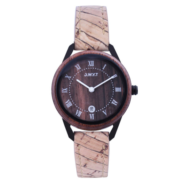 Montre femme en bois liège vegan