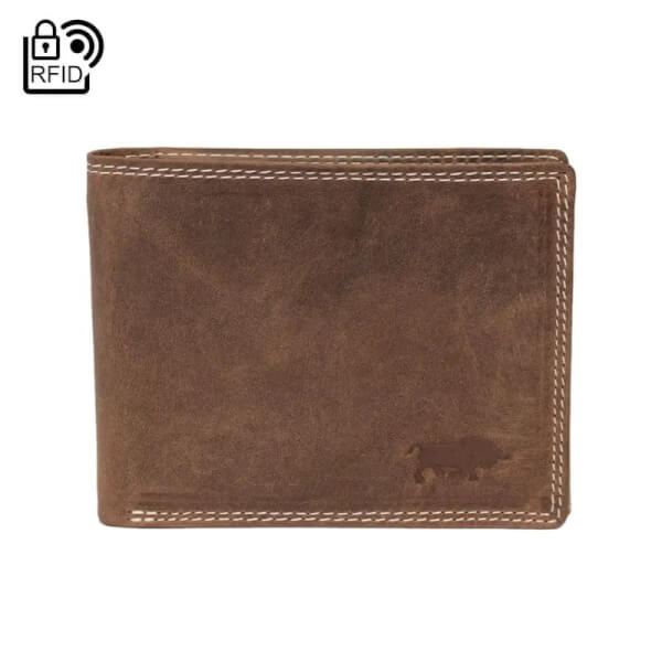 Portefeuille homme en cuir - Noir / Cognac / Marron | Marque Arrigo 5