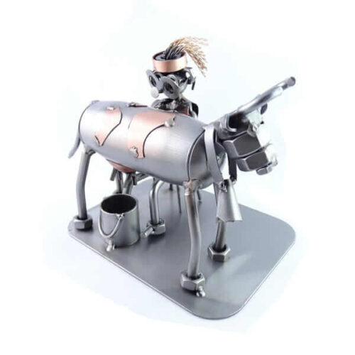 Cadeau agricultrice - Figurine humoristique en métal d'une agricultrice
