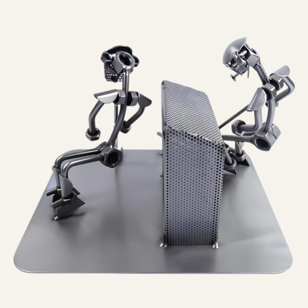 Cadeau hockey - Statue hockeyeurs en métal