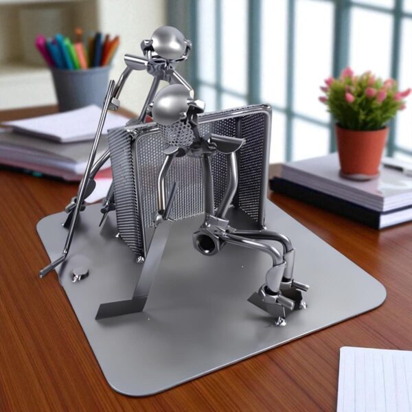 Cadeau hockey - Statue hockeyeurs en métal