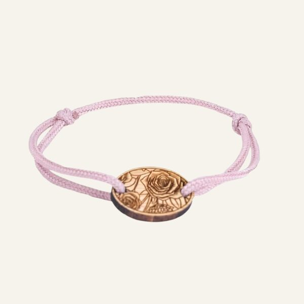 Bracelet cordon rose