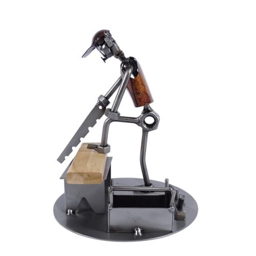 Cadeau charpentier - Figurine charpentier en métal