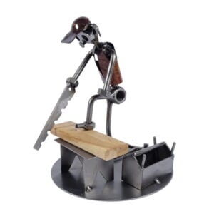Cadeau charpentier - Figurine charpentier en métal