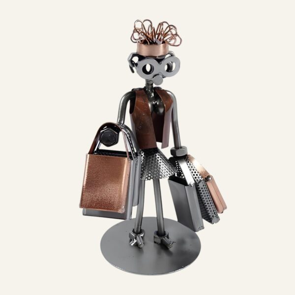 Cadeau humour femme - Figurine femme accro au shopping