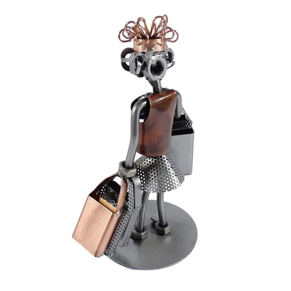 Cadeau humour femme - Figurine femme accro au shopping