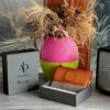 Porte-monnaie - Cuir & Toile - Orange - RFID