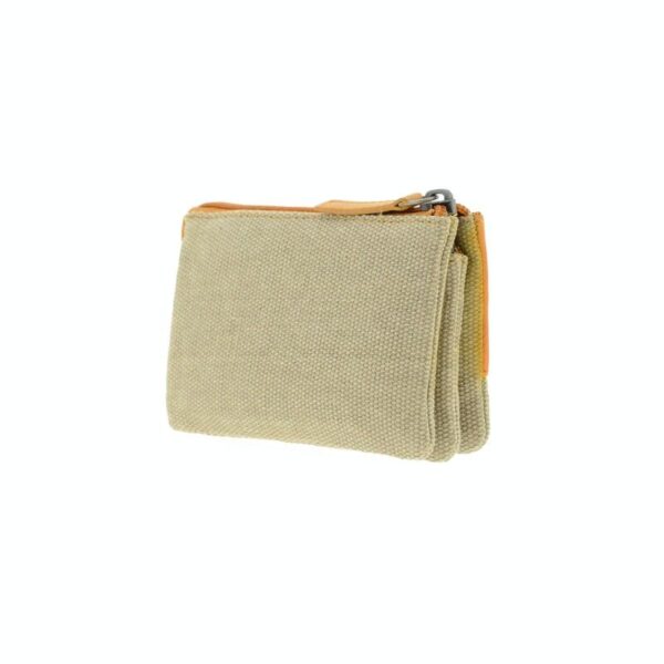 Porte-monnaie - Cuir & Toile -Orange - RFID